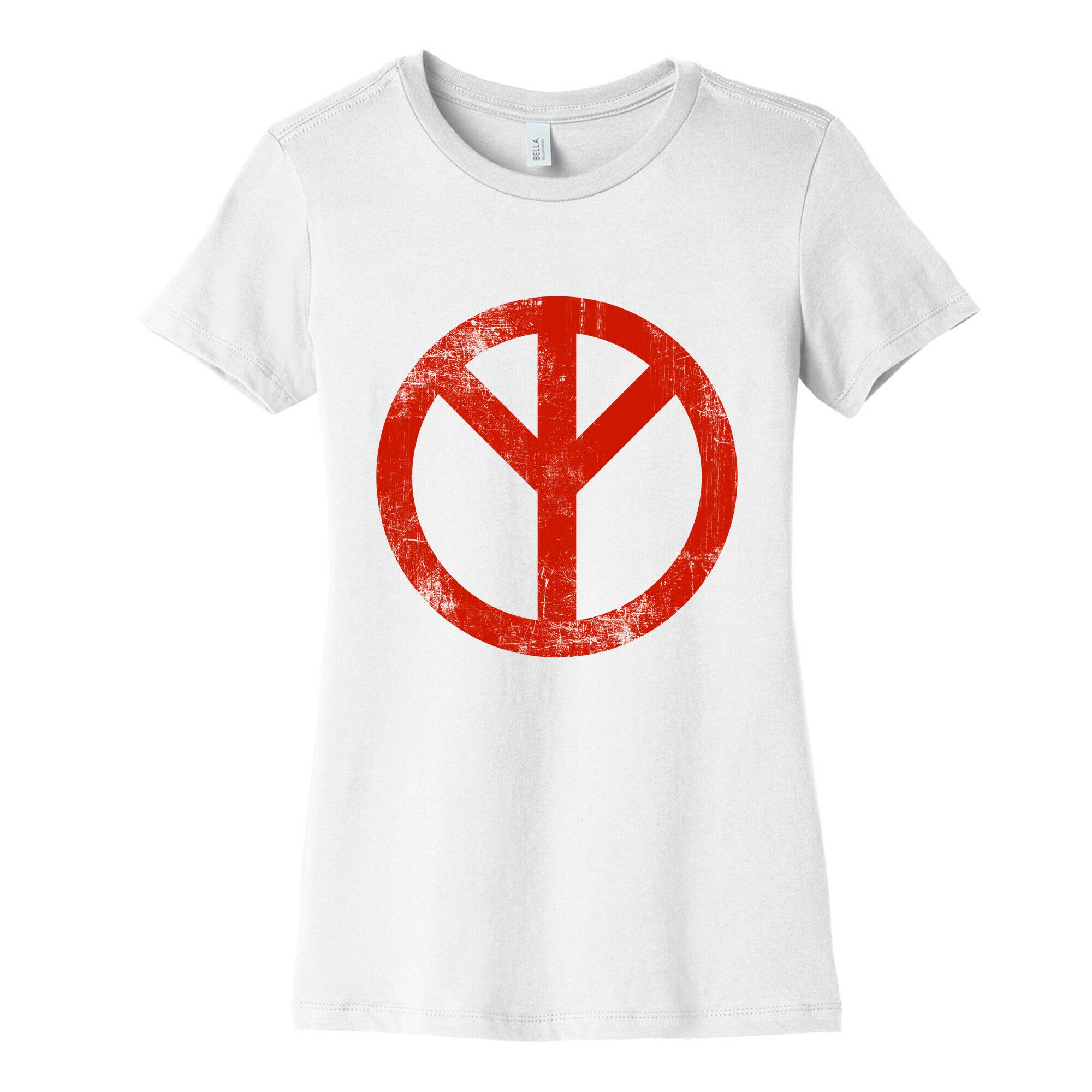 Reversed Peace Sign (Vintage) Women's Cotton Tee
